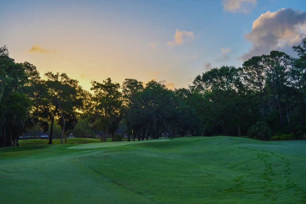 golf course sunset